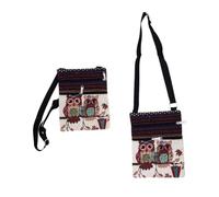 VALICLUD Blaue Canvas Umhängetasche Damen Jacquard Mit Eulen Aufdruck Große Kapazität Tragbare Schultertasche Zum Einkaufen Und Alltag