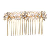 VALICLUD Braut Hochzeits Haarkamm mit Strass und Perlen Legierung Leichter Seitenkamm für Damen Festhaltend Schmuck für Hochzeit und Festliche Anlässe