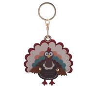 VALICLUD Cartoon Truthahn Schlüsselanhänger mit PU Kartenhalter Niedlicher Rucksack Anhänger Schützende Kartenhülle Tragbarer Taschenanhänger als Geschenk für Freunde und Familie