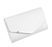 VALICLUD Clutch Weiß Damen 9.4X5.5X2 Zoll mit Kettenriemen, Glitzer Abendtasche als Umhängetasche und Handtasche für Hochzeit, Braut, Party, Ball und Cocktail