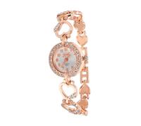 VALICLUD Damen Analog Quarzuhr Mit Strass Und Herzmotiv Roségold Armbanduhr Für Elegante Anlässe