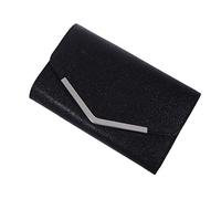 VALICLUD Elegante Damen Clutch Handtasche aus Glitzerndem Material mit Kette Mittlere Kapazität und Schlichtem Design für Hochzeiten und Bankette in Schwarz