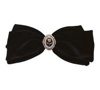 VALICLUD Elegante Haarspange mit Großer Schleife und Perlen in Schwarz aus Gewebe und Legierung Komfortabel und Bruchsicher für Damen und Mädchen bei Party oder Engagement