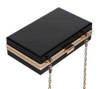 VALICLUD Elegante Quadratische Acryl Clutch in Schwarz mit Aufbewahrungsfunktion für Kosmetik und Bargeld für Abendparty und Festliche Anlässe