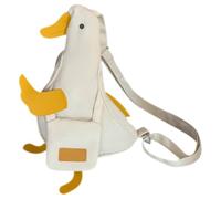 VALICLUD Enten-umhängetasche Enten-schultertasche Cartoon-umhängetasche Süße Brusttasche Kleinigkeitentasche Für Damen Canvas-einkaufstasche Süßes Fräulein Weiß Segeltuch Tier Arbeitspaket
