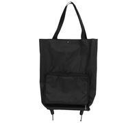 VALICLUD Faltbarer Einkaufstrolley mit Rollen Große Faltbare Einkaufstasche aus Robustem Oxford Gewebe Schwarze Wiederverwendbare Tragetasche für Marktbesuche und Familieneinkäufe