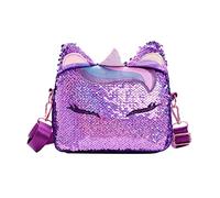 VALICLUD Frauen Mädchen Einhorn Pailletten Tasche Glitzer Crossbody Geldbörse Umhängetasche für Kinder Kleine Mädchen (Lila)