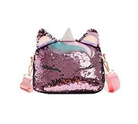VALICLUD Frauen Mädchen Einhorn Pailletten Tasche Glitzer Crossbody Geldbörse Umhängetasche für Kinder Kleine Mädchen
