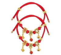 VALICLUD Geflochtenes Mahjong Armband aus Seil - 2 Stück Damen Vintage Armband mit Glückscharms Chinesisches Feng Shui Schmuckstück für Alltag und Besondere Anlässe