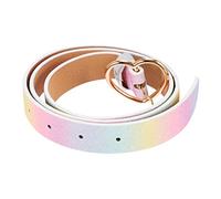 VALICLUD Glitzer Taillengürtel Damen Herzförmig Regenbogenfarbener Dekor Gürtel Verstellbar Eleganter Glitzer Gürtel Für Kleid Jeansmode