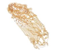 VALICLUD Goldene Strass Kopfkette für Damen Hochzeitsschmuck mit Aluminium und Kupferkette Komfortabler Boho Kopfschmuck für Hochzeitsfeiern und Stilvolles Kreatives Design