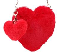 VALICLUD Herztasche Plüschtasche Süße Handtasche Umhängetasche Umhängetasche Damen Kawaii Tasche Mit Herz Schlüsselanhänger