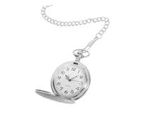 VALICLUD Klassische Taschenuhr mit Kette Mechanisches Uhrwerk Klappdeckel Silberfarben für Formelle Anlässe Fein Graviertes Vintage Design