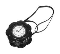 VALICLUD Kleine Steampunk Uhr Handtasche Damen Schwarze Pu Leder Schultertasche Crossbody Vintage Umhängetasche für Alltag