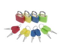 VALICLUD Kleiner Metall Vorhängeschlösser mit Schlüssel 4 Stück Kupfer Mehrfarbig Kompakt Handwagenschloss für Koffer und Schulspinde Zuhause oder Fitnessstudio