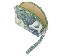 VALICLUD Kosmetiktasche Für Damen Reise-Make-up-Tasche Mit Monstera-Muster Kulturbeutel Aus Canvas Mit Reißverschluss Organizer Für Kosmetika Und Toilettenartikel Praktische Reisetasche