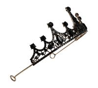 VALICLUD Legierung Braut Haarkrone Retro Kopfschmuck Schwarz mit Haarkamm Eleganter Stirnband Schmuck für Hochzeit und Fest