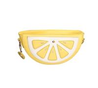 VALICLUD Lustige Fruchtform Umhängetasche für Frauen Mädchen PU Leder Kette Tasche Kleine Crossbody Taschen Niedliche Cartoon Form Taschen Zitrone Geldbörsen