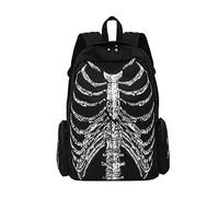 VALICLUD Lustige Halloween-Tasche Gothic Rucksack Brustkorb Rucksack Canvas Laptoptasche Halloween Goth Accessoires Für Männer Frauen