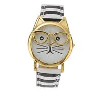 VALICLUD Mädchen Pu Leder Armbanduhr Mit Katze Schnurrhaar Cartoon Design Quarz Uhr Für Schöne Mädchen Uhr