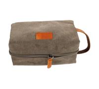 VALICLUD Make-up-Tasche Aus Canvas Und Leder Reise-Kosmetiktasche Für Körperpflegeartikel Tragbarer Kulturbeutel Für Kleine Utensilien Wie Lippenstift Und Zahnbürste