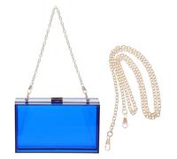 VALICLUD Modische Acryl Clutch Tasche für Damen in Blau Quadratisch Leichte Umhängetasche für Riegel und Dinnerpartys Trendige Transparente Abendtasche