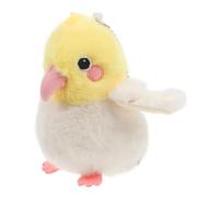VALICLUD Niedlicher Cockatiel Plüsch Schlüsselanhänger Weicher Gelber Nymphensittich Stofftier Anhänger Realistische Vogel Figur für Rucksack Tasche Party