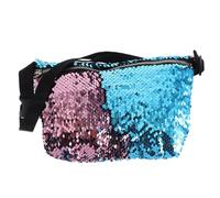 VALICLUD Pailletten-Bauchtasche für Damen Gürteltasche mit Verstellbarem Gurt Leicht und Wiederverwendbar für Outdoor-aktivitäten Blau Rosa