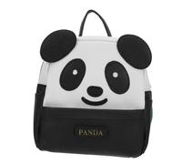 VALICLUD Panda Rucksack Kinder Cartoon Reiserucksack Schultertasche Pu Material Schwarz Groß Verstellbare Gurte Für Jungen Und Mädchen Outdoor Und Schule