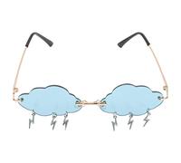 VALICLUD Randlose Sonnenbrille Damen Herren Unregelmäßige Wolkenförmige Brille Mode Festival Party Lustige Accessoires