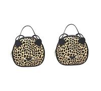 VALICLUD Reiserucksack 2 Stücke Leder Rund Damen Geldbörse Tote Handtaschen Niedlich Brieftasche Schulter Tier Handtasche Mädchen Mode Kreative Mini Kinder Tasche Leopard Pu Messenger