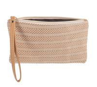 VALICLUD Reißverschluss Clutch für Damen Geflochtene Handgelenktasche aus Polyesterbaumwolle Kunststoff und Metall Leicht für Strand und Sommer für Frauen und Mädchen