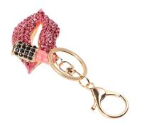 VALICLUD Rhinestone Lippen Schlüsselanhänger aus Zinklegierung Funkelnder Taschenanhänger für Frauen Süßer Schlüsselanhänger mit Strass für Rucksack Handtasche und Autoschlüssel