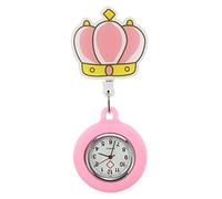 VALICLUD Rosa Krankenschwester Taschenuhr mit Silikonband Nachtleuchtend Großem Zifferblatt und Quarzwerk Abnehmbarer Deckel für Ärzte und Studentenwache