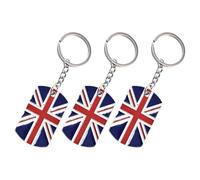 VALICLUD Schlüsselanhänger 3 Stück mit Britischer Flagge aus Zinklegierung Einzigartiges Design Sichere Befestigung als Souvenir oder Partygeschenk