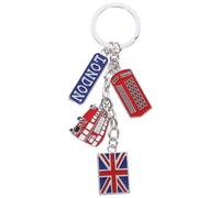 VALICLUD Schlüsselring London Bus Telefonzelle Union Jack Schlüsselanhänger Reise Britischen Souvenir Schlüsselhalter Geschenk Auto Schlüssel Tasche Charms