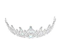 VALICLUD Strass Diadem Krone für Damen Haarschmuck Silberfarben Prinzessin Tiara Stirnband für Hochzeit Party Geburtstagsaufführung Barockstil 6.30X6.10X2.76In