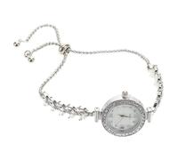 VALICLUD Strassuhr Für Damen Mit Kristalluhr-Design Kettenuhren Silberarmband Strassuhren Mode Damenarmbanduhr Analog Meerjungfrauenuhr Mit Strass Band Ausgefallene Uhr Für Damen
