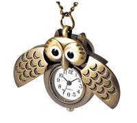 VALICLUD Taschenuhr Karabiner Uhr Anhängeruhren Eule Halskette Uhr Eule Schlüsselanhänger Silver