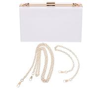 VALICLUD Transparente Acryl Abendtasche Damen Kleine Quadratische Clutch Tasche für Dinner Party und Riegel Party Modische Umhängetasche in Weiß