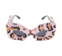 VALICLUD Valiclud PlüSch Katzenaugen Sonnenbrille Mit Leopardenmuster Modische Damen Sonnenbrille FüR Partys Und Feiertage Lustige Accessoires FüR Erwachsene