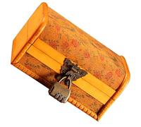 VALICLUD Vintage Holz Schmuckkoffer Schmuckkasten Mit Schloss Aufbewahrungsbox Schmuckkästchen Organizer Aus Holz Schatzkiste Für Halsketten Armbänder Ohrringe Ringe