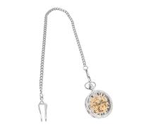 VALICLUD Vintage Mechanische Taschenuhr Handaufzug Silbernes Legierung Gehäuse Hohl Gestaltet Herren Damen Geschenk Modisch Praktische Halsketten Uhr