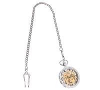 VALICLUD Vintage Taschenuhr mit Mechanischem Handaufzug aus Silberner Legierung im Hohlgearbeiteten Retro Design Elegante Mechanische Uhr für Herren und Damen