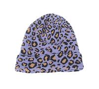 VALICLUD Warme Strickmütze Damen Leopard Muster - Doppellagige Beanie Mütze Für Herbst Und Winter - Elastischer Warmer Hut Für Alltag Drinnen Und Draußen