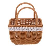 VALICLUD Weidentasche Handgeflochtener Korb aus Weidengeflecht Handgefertigt mit Griffen Leerer Korb für Damen Sommer Clutch und Picknickkorb