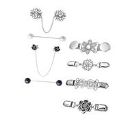 VALICLUD Zarte Damen Strickjackenclip aus Legierung mit Blumenmuster Modischer Pullover und Schalclip Vielseitiger Cardigan Verschluss für Kleidung