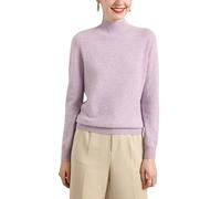 Valin Damen Kaschmir&Wolle Pullover Violett Stehkragen Langarm Strickpullover Einfarbige Relaxed Dünner Kaschmir Pullover,42,VM2221