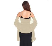 Van Der Rich ® - Stola aus Seidenchiffon Schal Tuch Leicht - Damen (34-Beige)