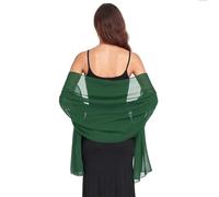Van Der Rich ® - Stola aus Seidenchiffon Schal Tuch Leicht - Damen (45-Grün)